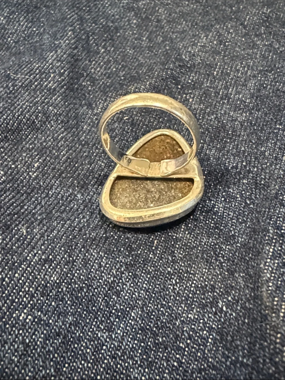 Beautiful Stone Ring in Brown and Gold set in Sterling Silver - Picture 4 of 6
